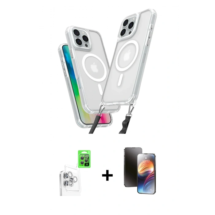 MARSİLYAN™- iPhone 16 Pro Kılıf Atlas Doku Koleksiyonu - Siyah 3D Antistatik Mat Seramik Nano Ekran Koruyucu + Raze Metal Kamera Lens - BZ