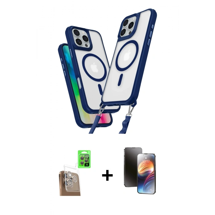 MARSİLYAN™- iPhone 16 Pro Kılıf Atlas Doku Koleksiyonu - Siyah 3D Antistatik Mat Seramik Nano Ekran Koruyucu + Raze Metal Kamera Lens - CLTM