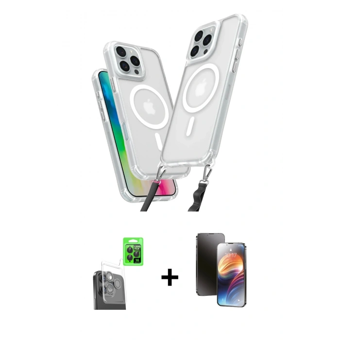 MARSİLYAN™- iPhone 16 Pro Kılıf Atlas Doku Koleksiyonu - Siyah 3D Antistatik Mat Seramik Nano Ekran Koruyucu + Raze Metal Kamera Lens - SH