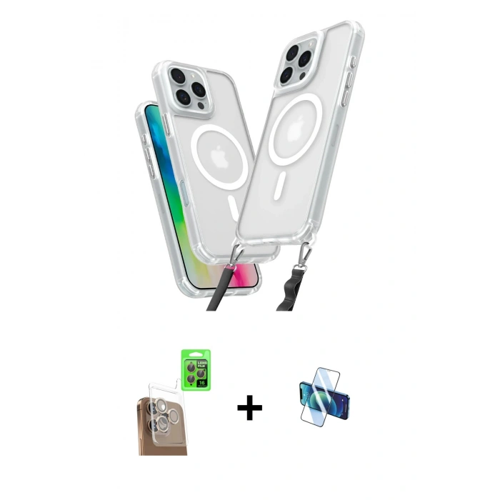 MARSİLYAN™- iPhone 16 Pro Kılıf Atlas Doku Koleksiyonu - Siyah 3D Antistatik Seramik Nano Ekran Koruyucu + Raze Metal Kamera Lens - CLTM