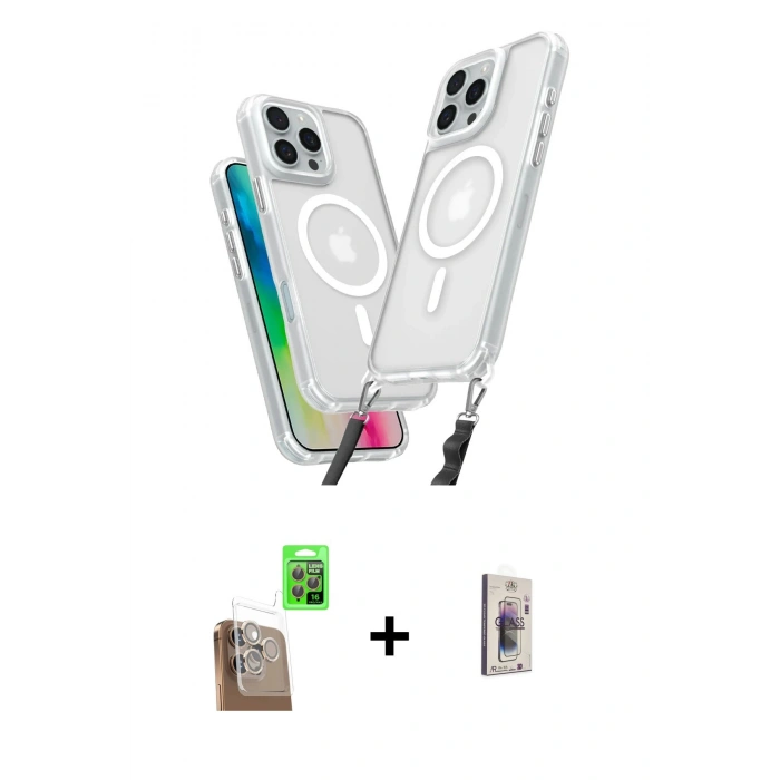 MARSİLYAN™- iPhone 16 Pro Kılıf Atlas Doku Koleksiyonu - Siyah Bilvis 3D Cam Ekran Koruyucu + Raze Metal Kamera Lens - CLTM