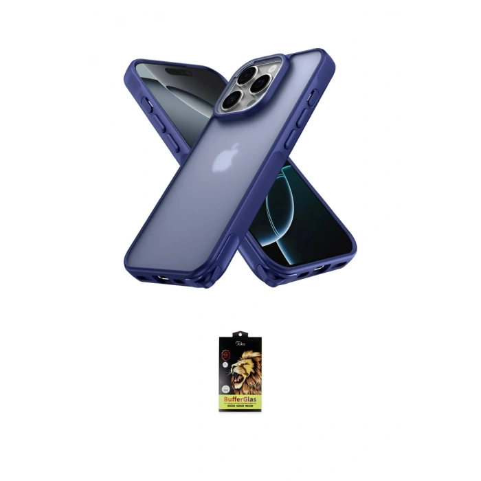 MARSİLYAN™- iPhone 16 Pro Kılıf Atlas Form - Siyah Buffer Cam Ekran Koruyucu