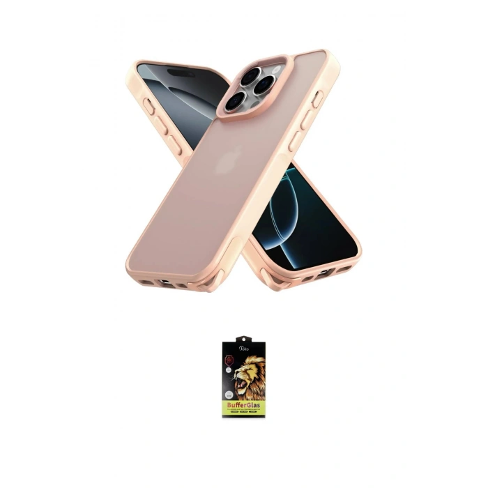 MARSİLYAN™- iPhone 16 Pro Kılıf Atlas Form - Siyah Buffer Cam Ekran Koruyucu