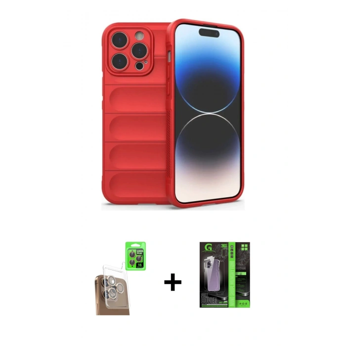 MARSİLYAN™- iPhone 16 Pro Kılıf Atlas Koleksiyonu - Şeffaf 360 Full Body Arka Koruyucu + Raze Metal Kamera Lens - CLTM