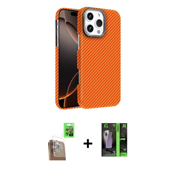 MARSİLYAN™- iPhone 16 Pro Kılıf Doruk Serisi - Şeffaf 360 Full Body Arka Koruyucu + Raze Metal Kamera Lens - CLTM