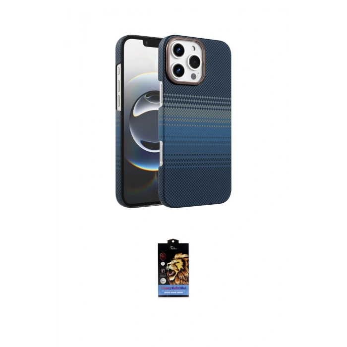 MARSİLYAN™- iPhone 16 Pro Kılıf Doruk Serisi - Siyah Buffer Hayalet Cam Ekran Koruyucu