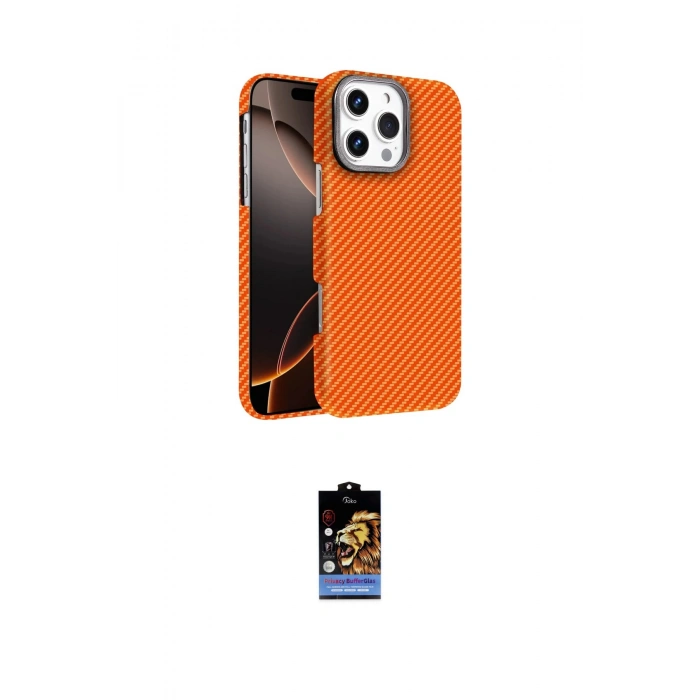 MARSİLYAN™- iPhone 16 Pro Kılıf Doruk Serisi - Siyah Buffer Hayalet Cam Ekran Koruyucu