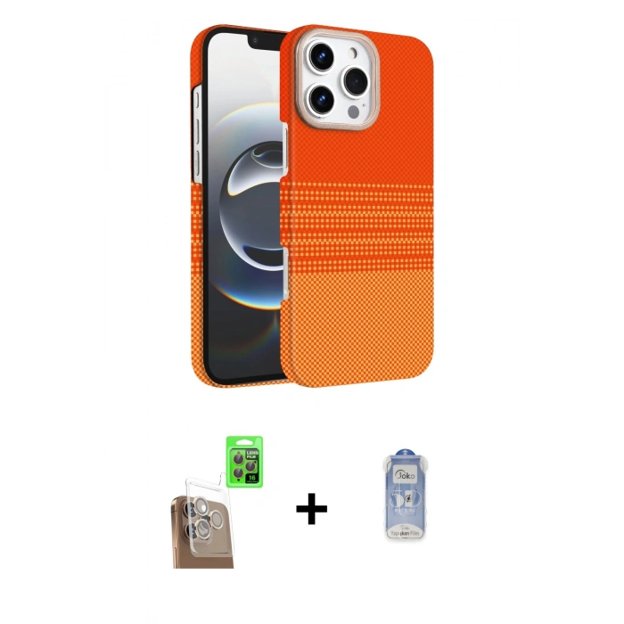 MARSİLYAN™- iPhone 16 Pro Kılıf Doruk Serisi - Siyah Joko Magic 5D Cam + Raze Metal Kamera Lens - CLTM