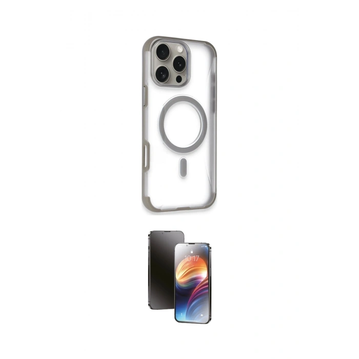 MARSİLYAN™- iPhone 16 Pro Kılıf Eksen Klasik Koleksiyonu - Siyah 3D Antistatik Mat Seramik Nano Ekran Koruyucu