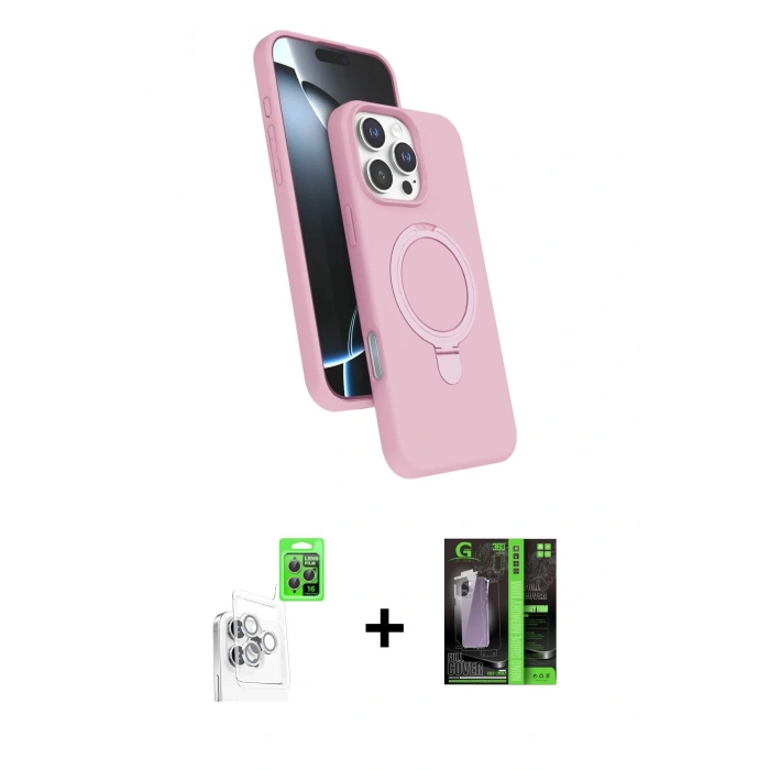 MARSİLYAN™- iPhone 16 Pro Kılıf İz Işık Koleksiyonu - Şeffaf 360 Full Body Arka Koruyucu + Raze Metal Kamera Lens - BZ