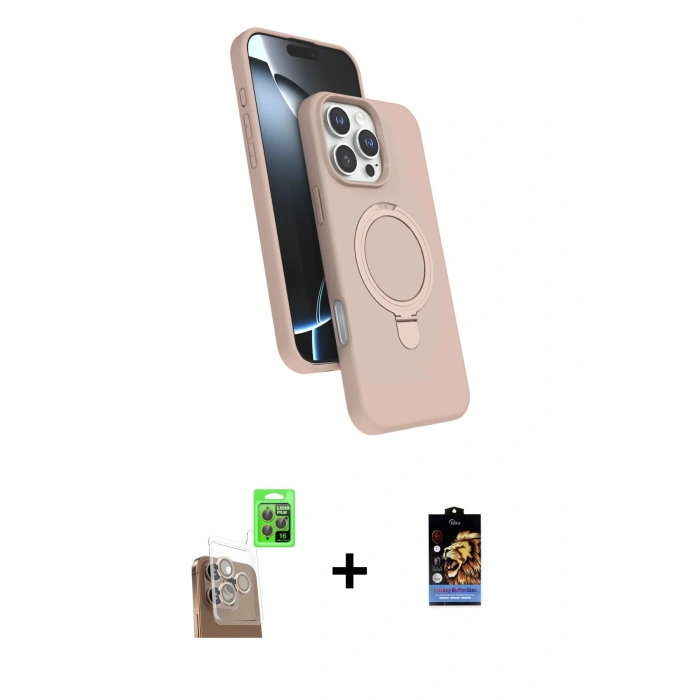 MARSİLYAN™- iPhone 16 Pro Kılıf İz Işık Koleksiyonu - Siyah Buffer Hayalet Cam Ekran Koruyucu + Raze Metal Kamera Lens - CLTM