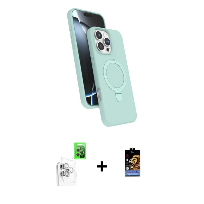 MARSİLYAN™- iPhone 16 Pro Kılıf İz Işık Koleksiyonu - Siyah Buffer Hayalet Cam Ekran Koruyucu + Raze Metal Kamera Lens - BZ