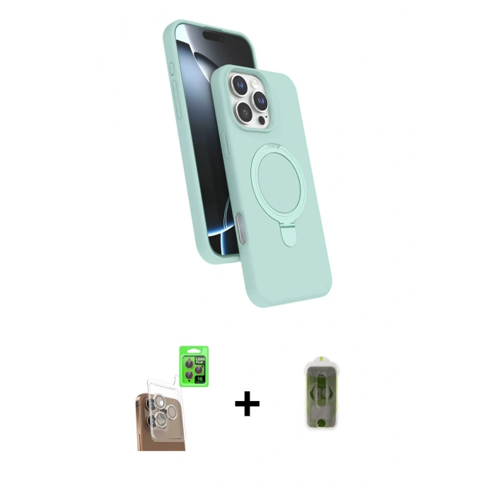 MARSİLYAN™- iPhone 16 Pro Kılıf İz Işık Koleksiyonu - Siyah Joko Magic 5D Hayalet Cam + Raze Metal Kamera Lens - CLTM