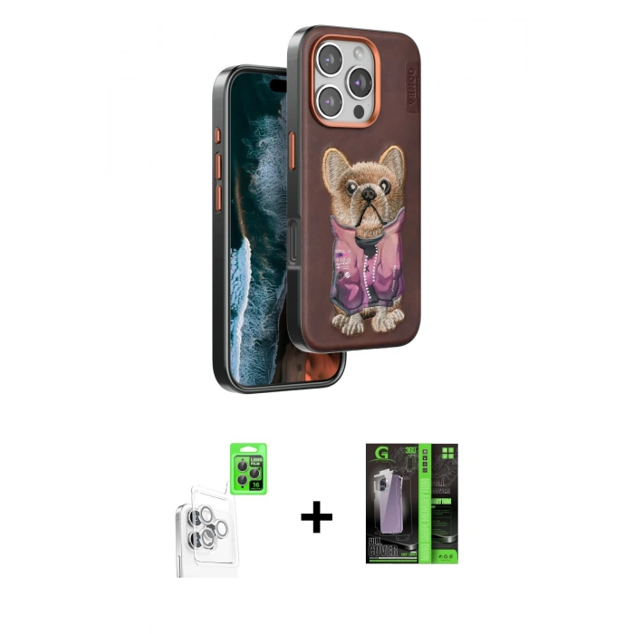 MARSİLYAN™- iPhone 16 Pro Kılıf İz Minimal Koleksiyonu - Şeffaf 360 Full Body Arka Koruyucu + Raze Metal Kamera Lens - BZ