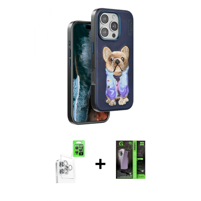 MARSİLYAN™- iPhone 16 Pro Kılıf İz Minimal Koleksiyonu - Şeffaf 360 Full Body Arka Koruyucu + Raze Metal Kamera Lens - BZ