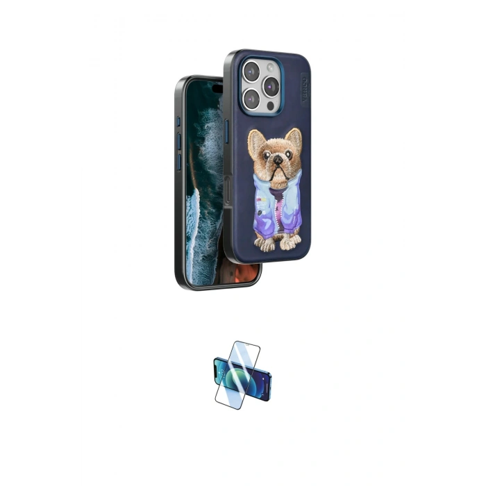MARSİLYAN™- iPhone 16 Pro Kılıf İz Minimal Koleksiyonu - Siyah 3D Antistatik Seramik Nano Ekran Koruyucu