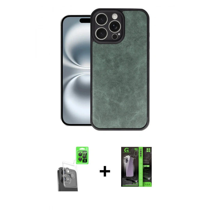 MARSİLYAN™- iPhone 16 Pro Kılıf Kıvılcım Işık Serisi - Şeffaf 360 Full Body Arka Koruyucu + Raze Metal Kamera Lens - SH