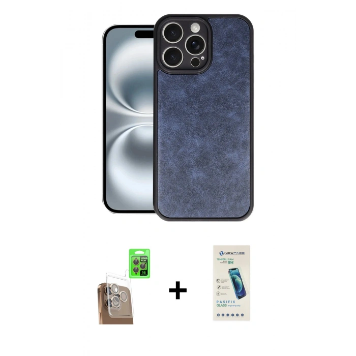 MARSİLYAN™- iPhone 16 Pro Kılıf Kıvılcım Işık Serisi - Şeffaf Pasifik Cam Ekran Koruyucu + Raze Metal Kamera Lens - CLTM