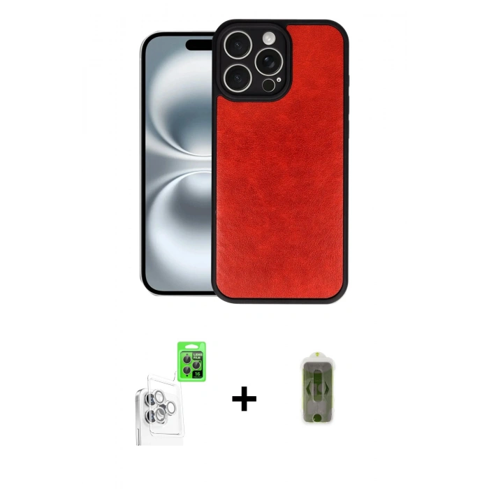 MARSİLYAN™- iPhone 16 Pro Kılıf Kıvılcım Işık Serisi - Siyah Joko Magic 5D Hayalet Cam + Raze Metal Kamera Lens - BZ