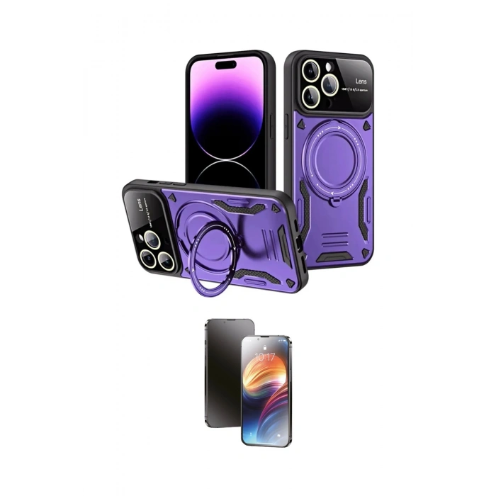 MARSİLYAN™- iPhone 16 Pro Kılıf Kıvılcım Modern Serisi - Siyah 3D Antistatik Mat Seramik Nano Ekran Koruyucu