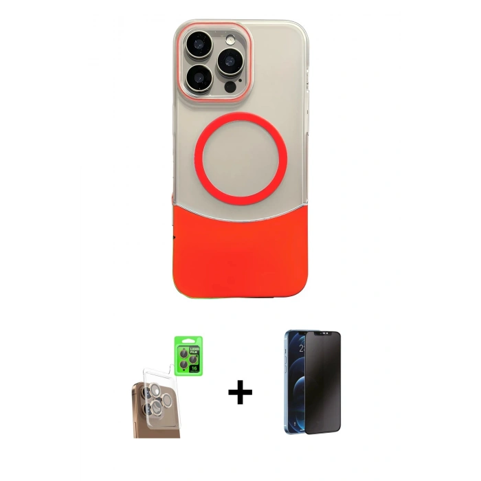 MARSİLYAN™- iPhone 16 Pro Kılıf Kozmos Form Özel Seri - Siyah 3D Antistatik Hayalet Cam Ekran Koruyucu + Raze Metal Kamera Lens - CLTM