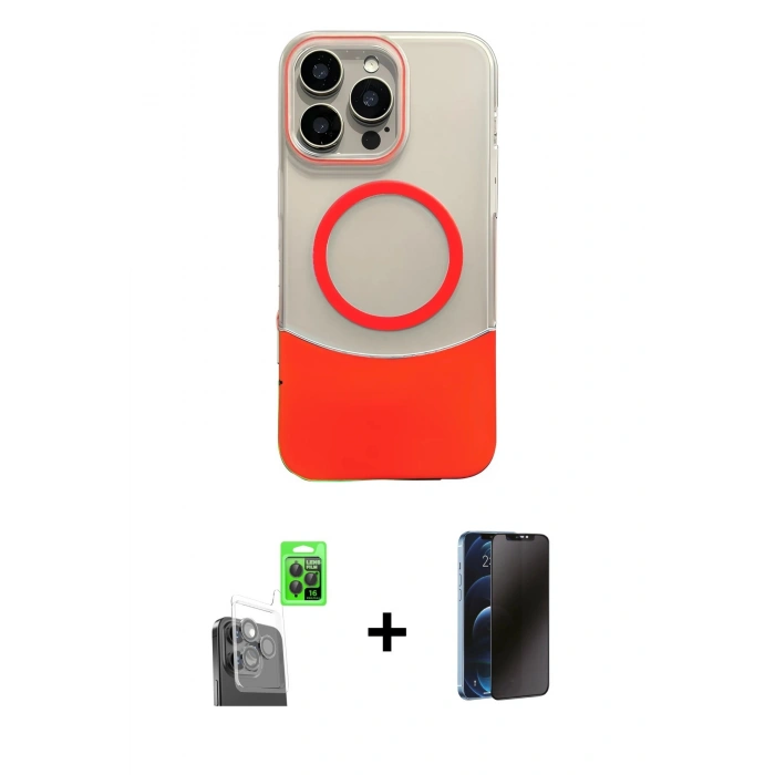 MARSİLYAN™- iPhone 16 Pro Kılıf Kozmos Form Özel Seri - Siyah 3D Antistatik Hayalet Cam Ekran Koruyucu + Siyah Raze Metal Kamera Lens