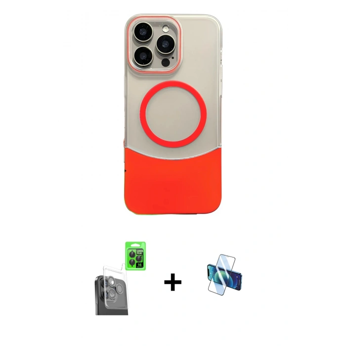 MARSİLYAN™- iPhone 16 Pro Kılıf Kozmos Form Özel Seri - Siyah 3D Antistatik Seramik Nano Ekran Koruyucu + Raze Metal Kamera Lens - SH