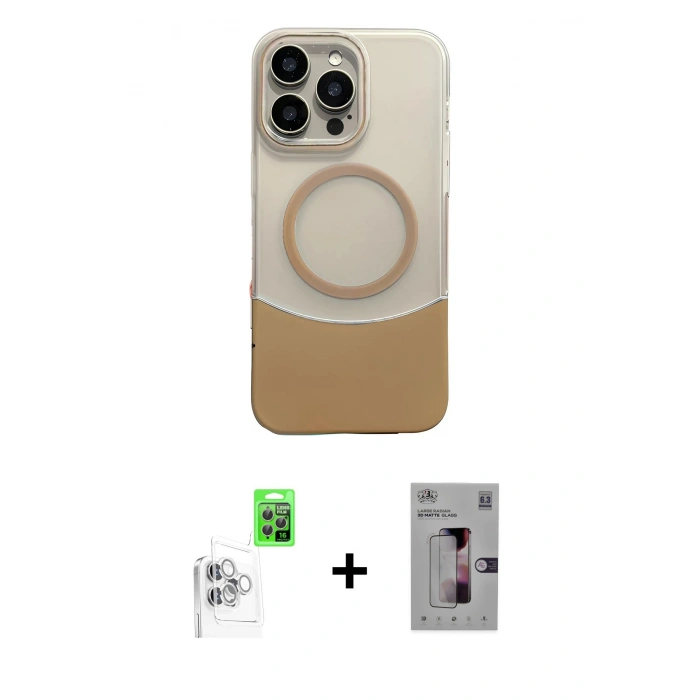 MARSİLYAN™- iPhone 16 Pro Kılıf Kozmos Form Özel Seri - Siyah Bilvis 3D Mat Cam Ekran Koruyucu + Raze Metal Kamera Lens - BZ