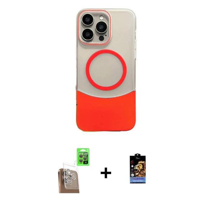 MARSİLYAN™- iPhone 16 Pro Kılıf Kozmos Form Özel Seri - Siyah Buffer Hayalet Cam Ekran Koruyucu + Raze Metal Kamera Lens - CLTM