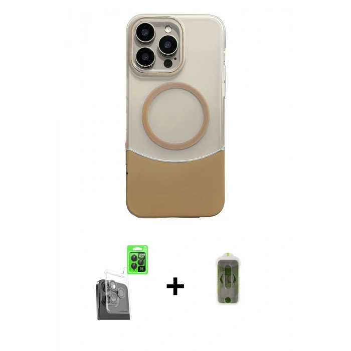 MARSİLYAN™- iPhone 16 Pro Kılıf Kozmos Form Özel Seri - Siyah Joko Magic 5D Hayalet Cam + Siyah Raze Metal Kamera Lens
