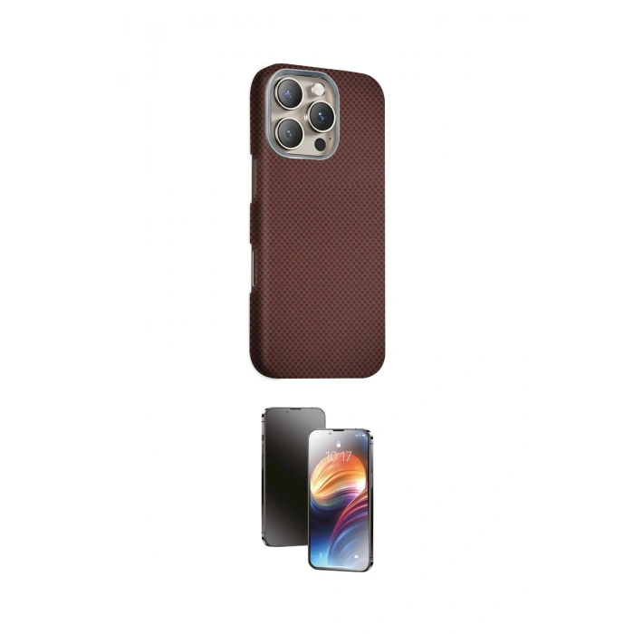 MARSİLYAN™- iPhone 16 Pro Kılıf Kozmos Klasik Prime - Siyah 3D Antistatik Mat Seramik Nano Ekran Koruyucu