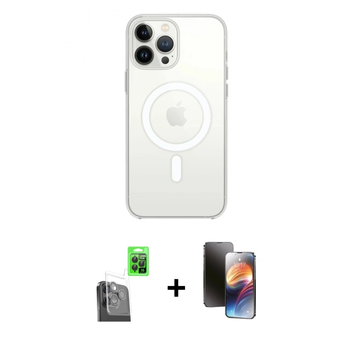 MARSİLYAN™- iPhone 16 Pro Kılıf Kutup Klasik Serisi - Siyah 3D Antistatik Mat Seramik Nano Ekran Koruyucu + Raze Metal Kamera Lens - SH