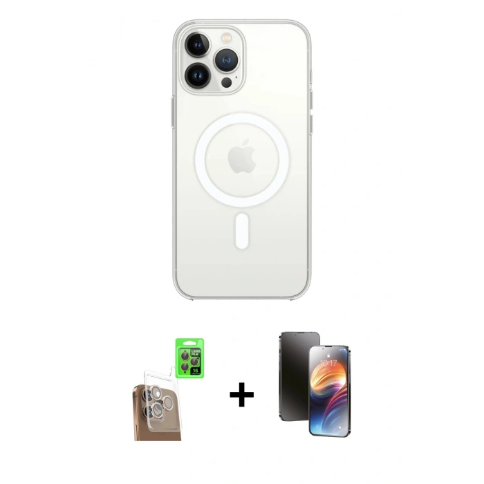 MARSİLYAN™- iPhone 16 Pro Kılıf Kutup Klasik Serisi - Siyah 3D Antistatik Mat Seramik Nano Ekran Koruyucu + Raze Metal Kamera Lens - CLTM