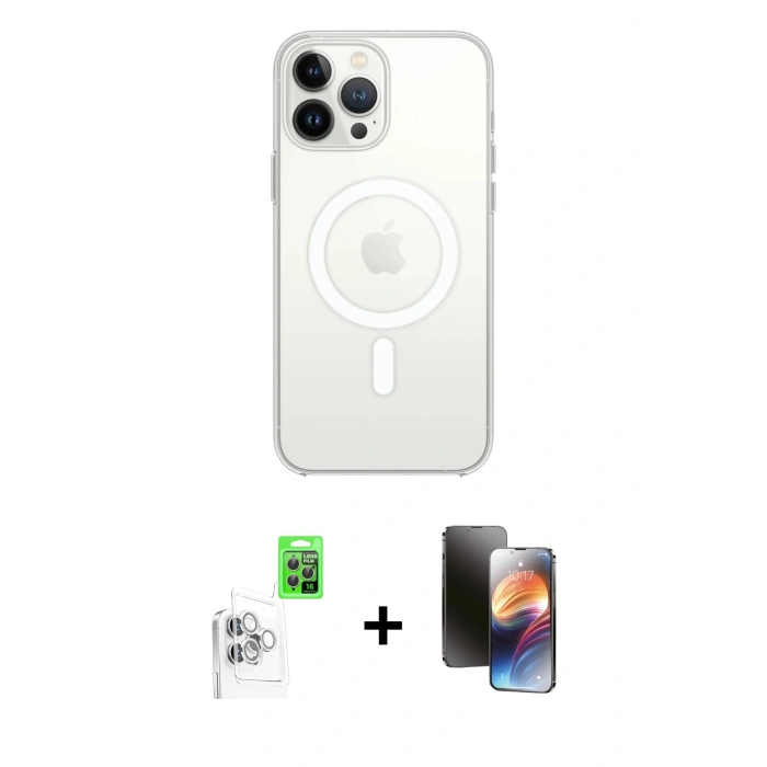 MARSİLYAN™- iPhone 16 Pro Kılıf Kutup Klasik Serisi - Siyah 3D Antistatik Mat Seramik Nano Ekran Koruyucu + Beyaz Raze Metal Kamera Lens