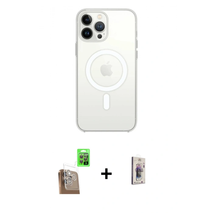 MARSİLYAN™- iPhone 16 Pro Kılıf Kutup Klasik Serisi - Siyah Bilvis 3D Cam Ekran Koruyucu + Raze Metal Kamera Lens - CLTM