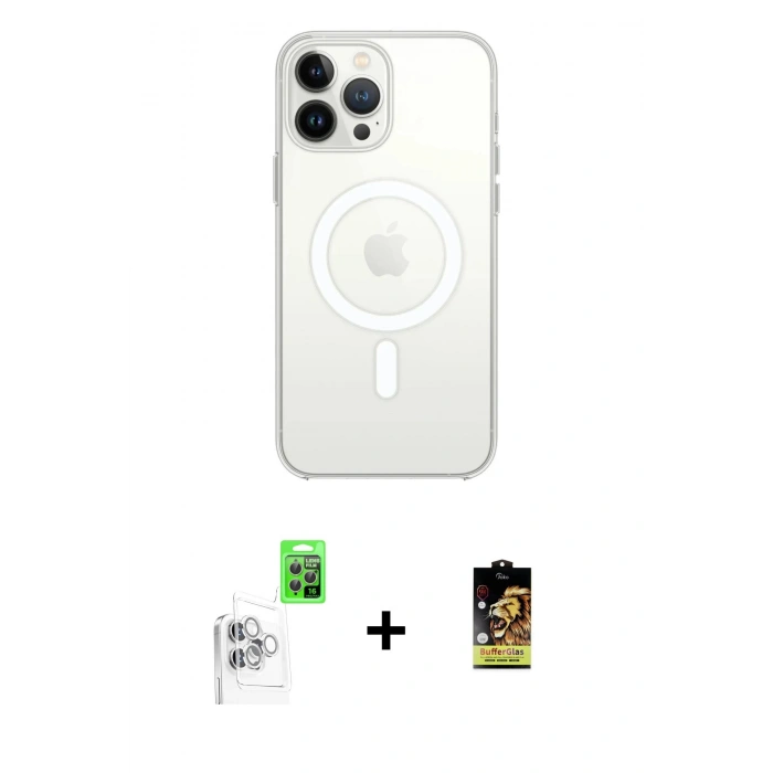 MARSİLYAN™- iPhone 16 Pro Kılıf Kutup Klasik Serisi - Siyah Buffer Cam Ekran Koruyucu + Raze Metal Kamera Lens - BZ