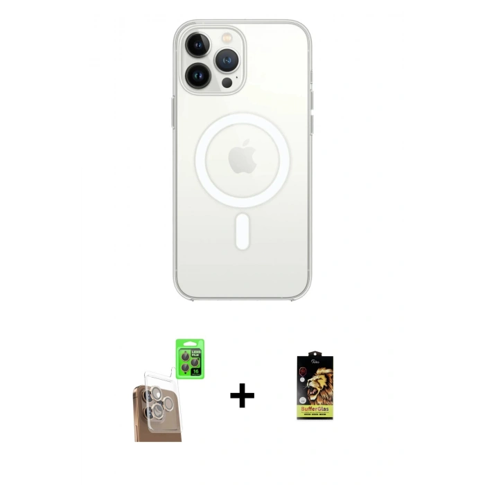 MARSİLYAN™- iPhone 16 Pro Kılıf Kutup Klasik Serisi - Siyah Buffer Cam Ekran Koruyucu + Çöl Titanyum Raze Metal Kamera Lens