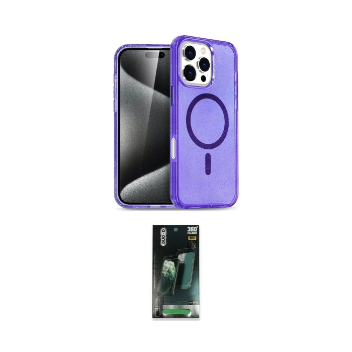 MARSİLYAN™- iPhone 16 Pro Kılıf Nova Asil Prime - Siyah 360 Mat Full Body Arka Koruyucu