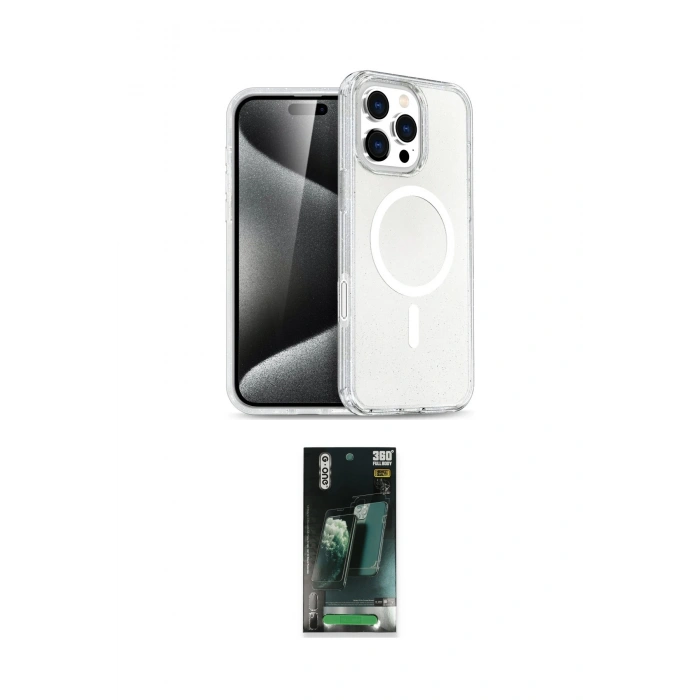 MARSİLYAN™- iPhone 16 Pro Kılıf Nova Asil Prime - Siyah 360 Mat Full Body Arka Koruyucu