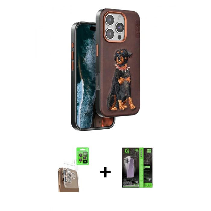 MARSİLYAN™- iPhone 16 Pro Kılıf Nova Form Koleksiyonu - Şeffaf 360 Full Body Arka Koruyucu + Raze Metal Kamera Lens - CLTM