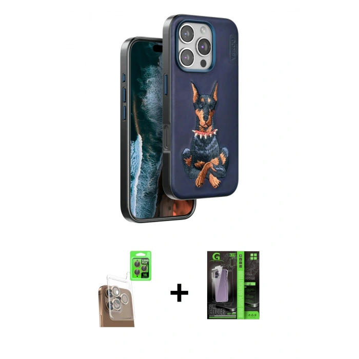 MARSİLYAN™- iPhone 16 Pro Kılıf Nova Form Koleksiyonu - Şeffaf 360 Full Body Arka Koruyucu + Raze Metal Kamera Lens - CLTM