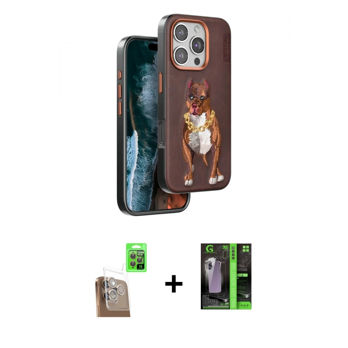 MARSİLYAN™- iPhone 16 Pro Kılıf Nova Form Koleksiyonu - Şeffaf 360 Full Body Arka Koruyucu + Raze Metal Kamera Lens - CLTM