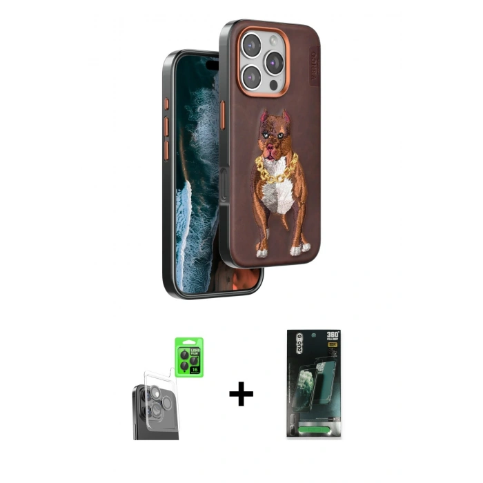 MARSİLYAN™- iPhone 16 Pro Kılıf Nova Form Koleksiyonu - Siyah 360 Mat Full Body Arka Koruyucu + Raze Metal Kamera Lens - SH