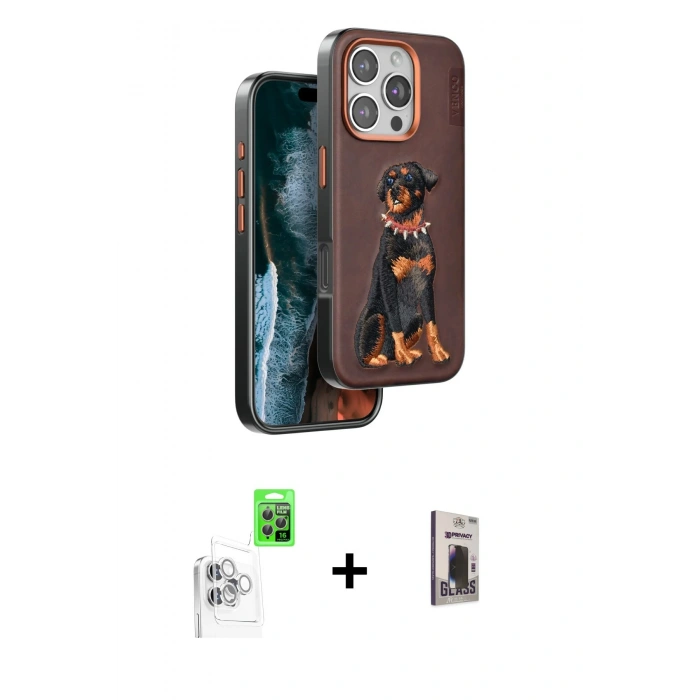 MARSİLYAN™- iPhone 16 Pro Kılıf Nova Form Koleksiyonu - Siyah Bilvis Hayalet Cam Ekran Koruyucu + Raze Metal Kamera Lens - BZ