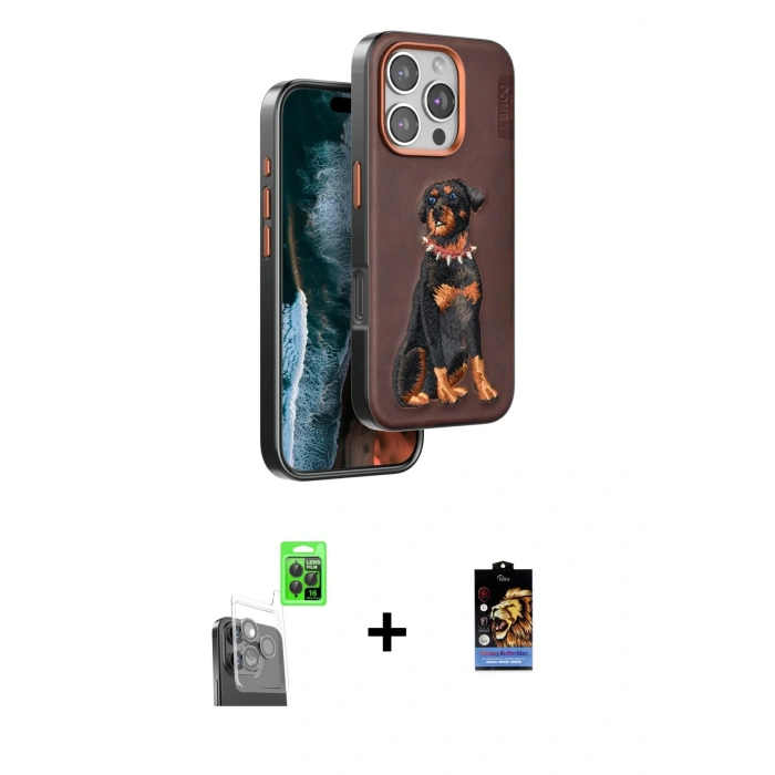 MARSİLYAN™- iPhone 16 Pro Kılıf Nova Form Koleksiyonu - Siyah Buffer Hayalet Cam Ekran Koruyucu + Raze Metal Kamera Lens - SH
