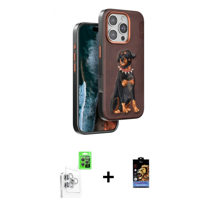 MARSİLYAN™- iPhone 16 Pro Kılıf Nova Form Koleksiyonu - Siyah Buffer Hayalet Cam Ekran Koruyucu + Raze Metal Kamera Lens - BZ