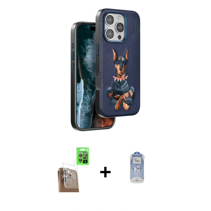 MARSİLYAN™- iPhone 16 Pro Kılıf Nova Form Koleksiyonu - Siyah Joko Magic 5D Cam + Raze Metal Kamera Lens - CLTM