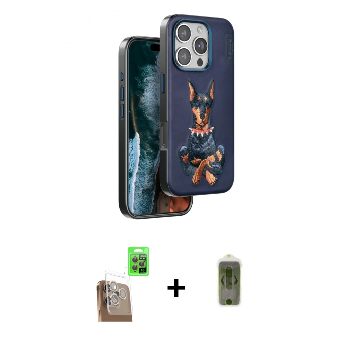 MARSİLYAN™- iPhone 16 Pro Kılıf Nova Form Koleksiyonu - Siyah Joko Magic 5D Hayalet Cam + Raze Metal Kamera Lens - CLTM