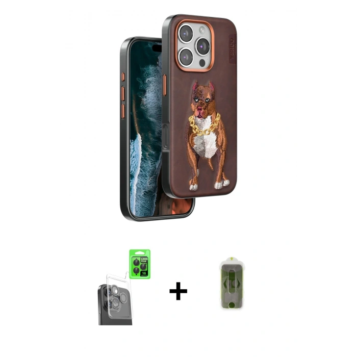 MARSİLYAN™- iPhone 16 Pro Kılıf Nova Form Koleksiyonu - Siyah Joko Magic 5D Hayalet Cam + Raze Metal Kamera Lens - SH