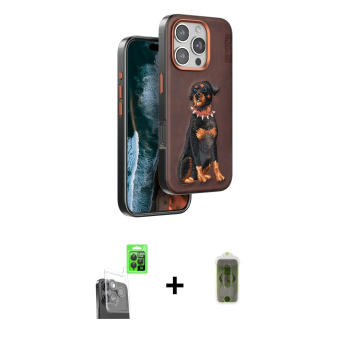 MARSİLYAN™- iPhone 16 Pro Kılıf Nova Form Koleksiyonu - Siyah Joko Magic 5D Hayalet Cam + Raze Metal Kamera Lens - SH